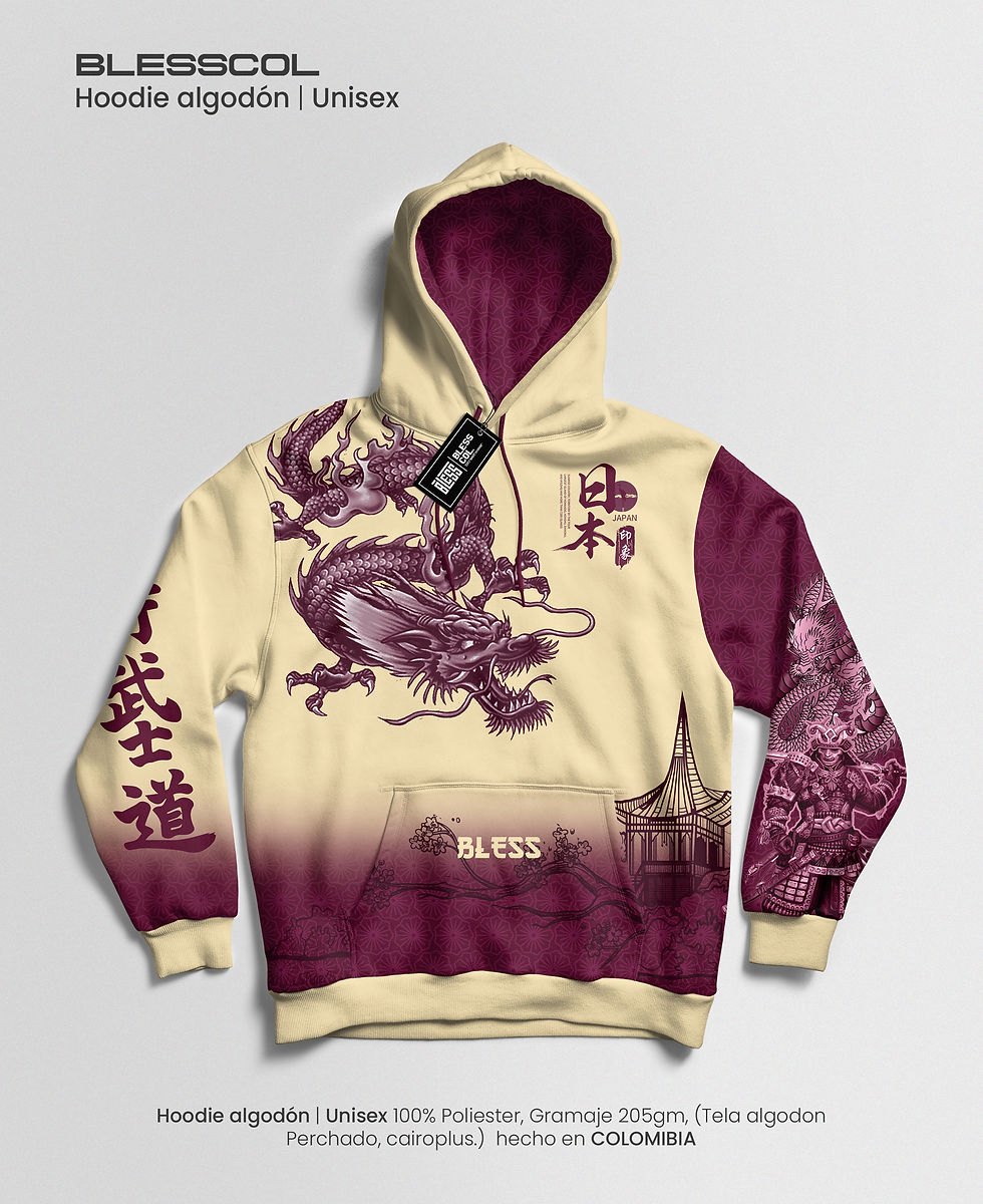 Miniatura: BLESSCOL | HOODIE UNISEX DRAGON JAPONES
