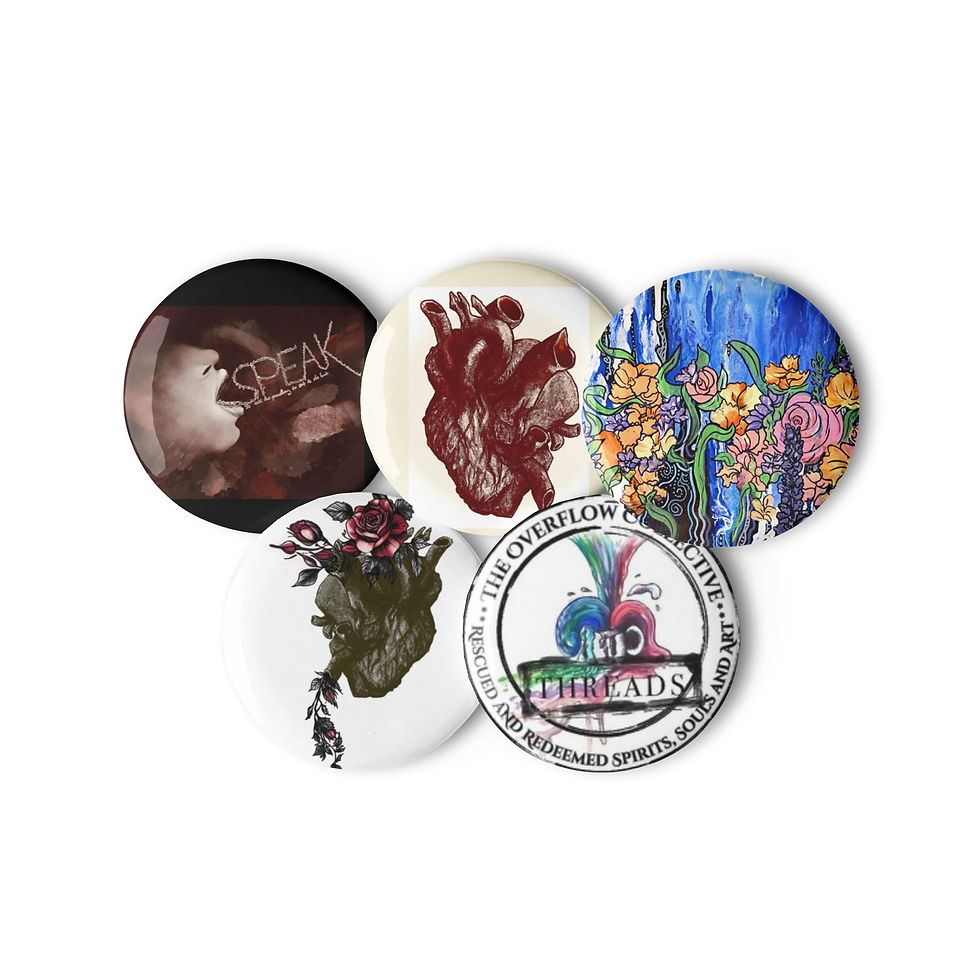 Thumbnail: The Overflow Collective pin buttons