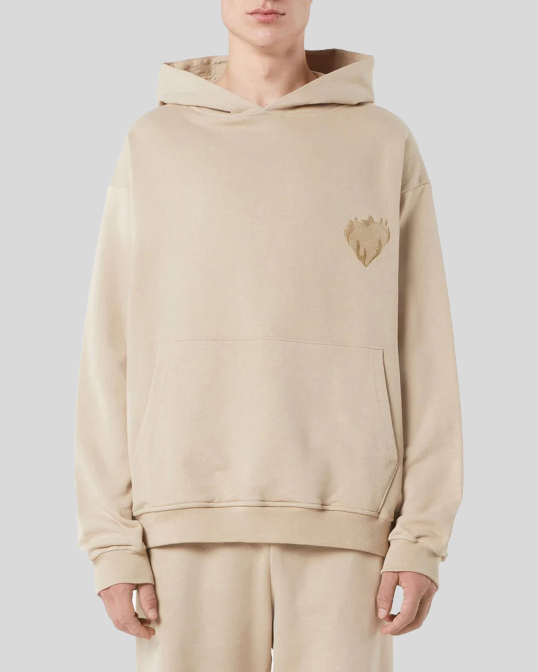 HOODIE EMBROIDERED FLAMING HEART