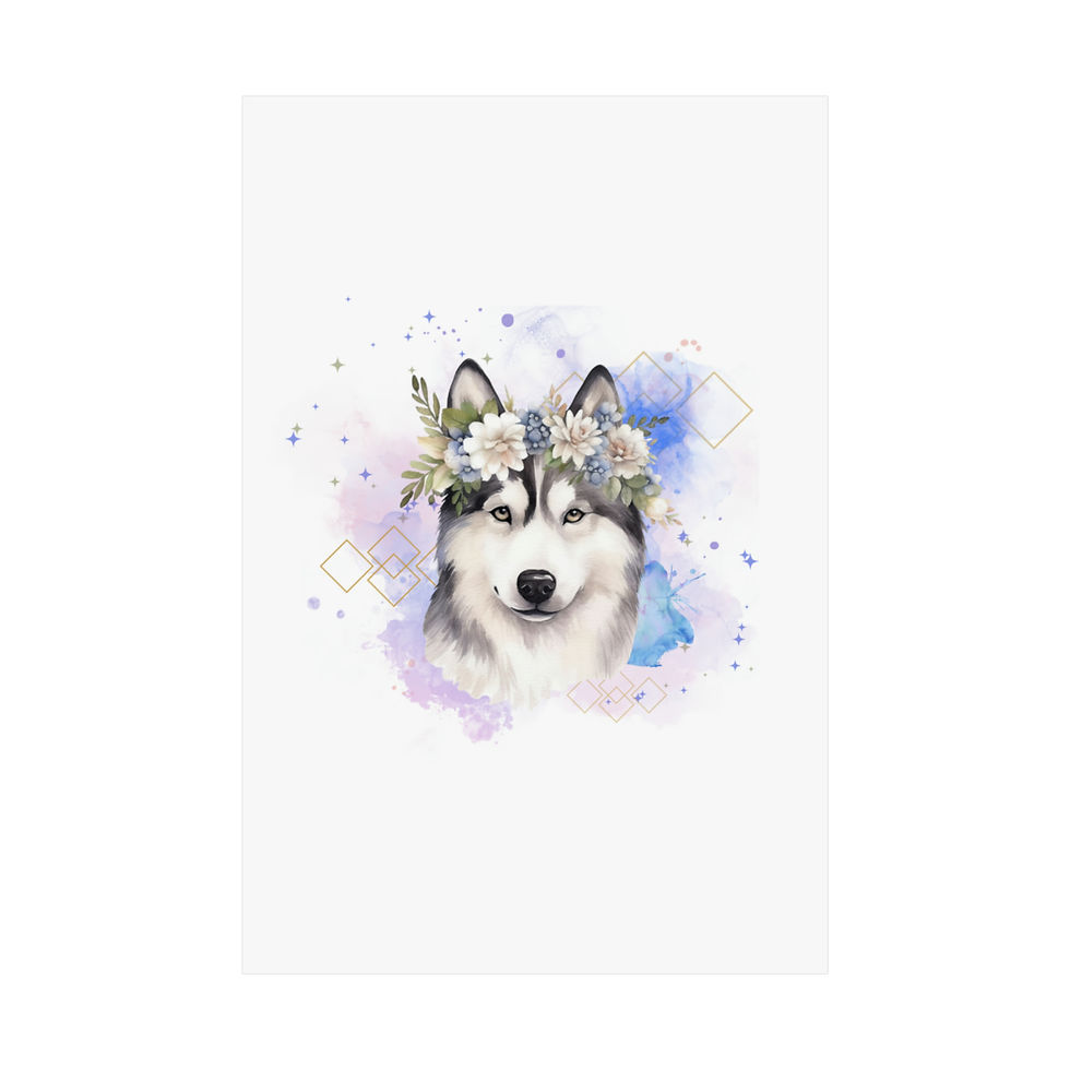 Miniature : Poster le doux Husky