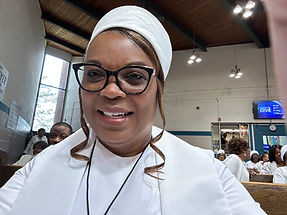 During one of our Jurisdictional Holy Convocation, the Jurisdictional Supervisor is in her formal ministerial attire.