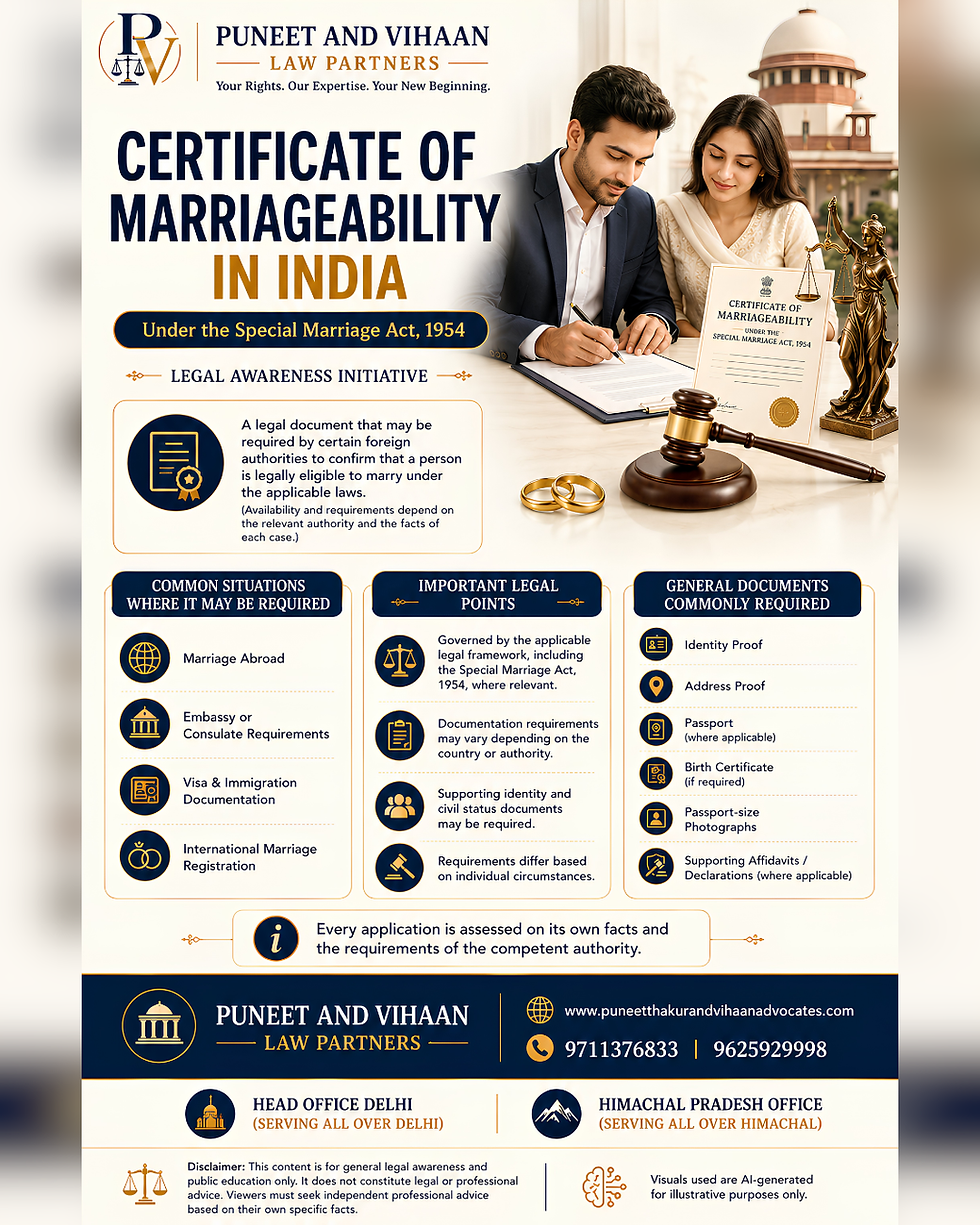 Certificate of Marriageability in India