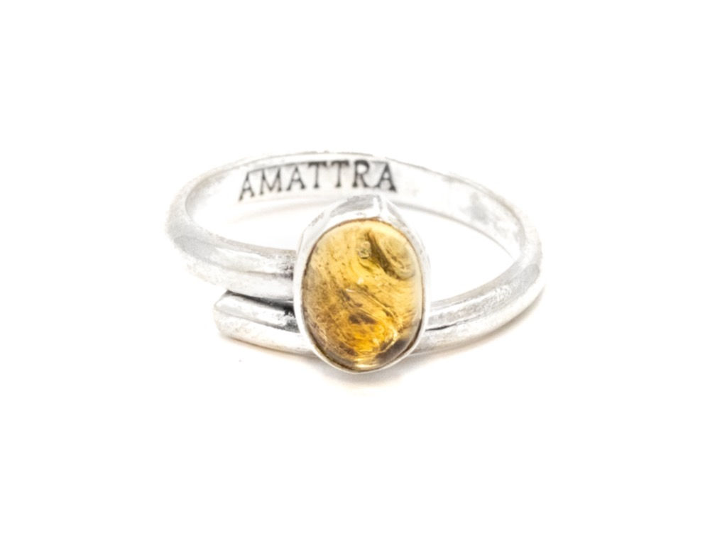 Anillo Citrino Plata 925