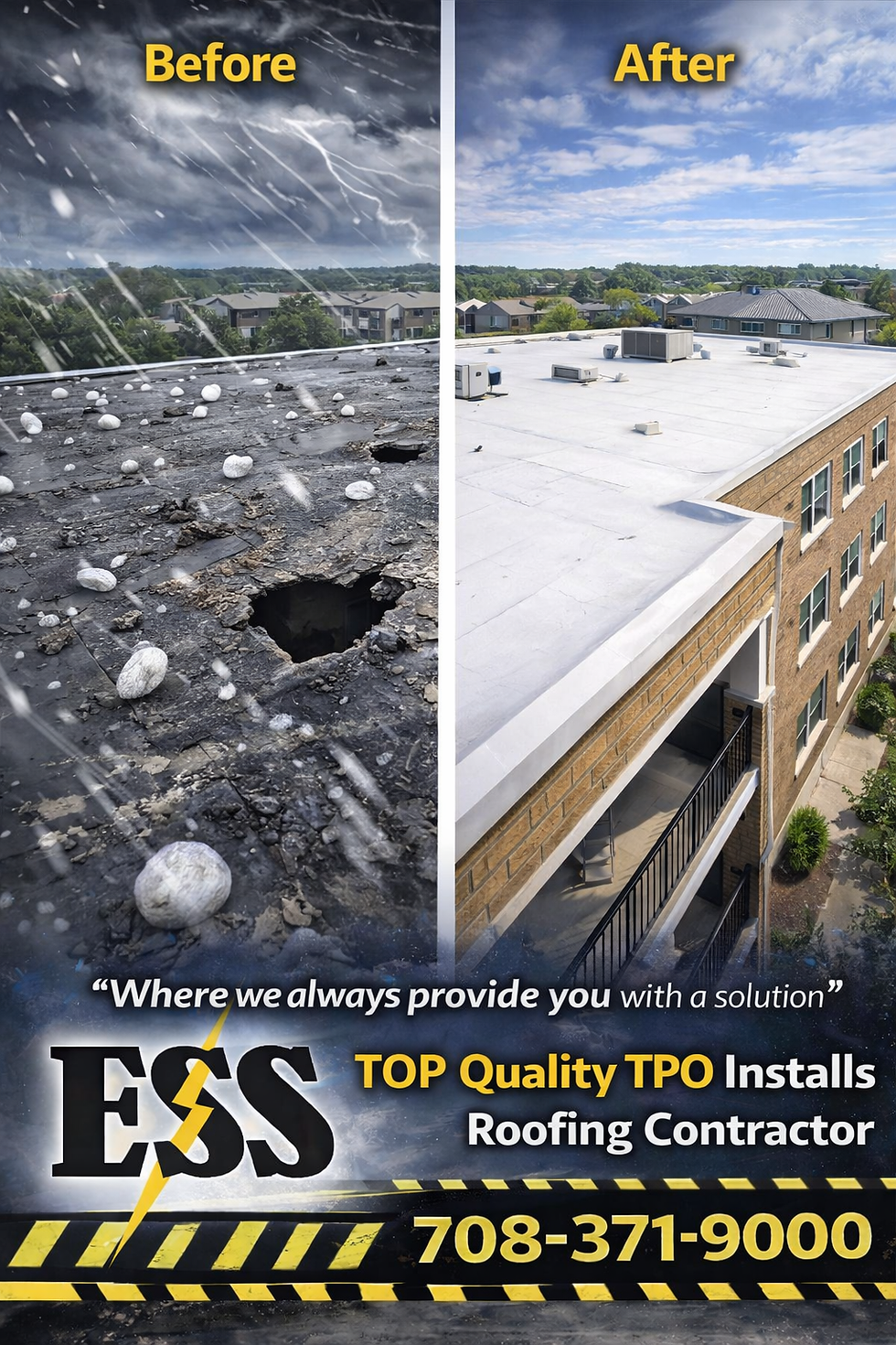 Hail and Wind Damage on Flat Roofing Systems: An In-Depth Look