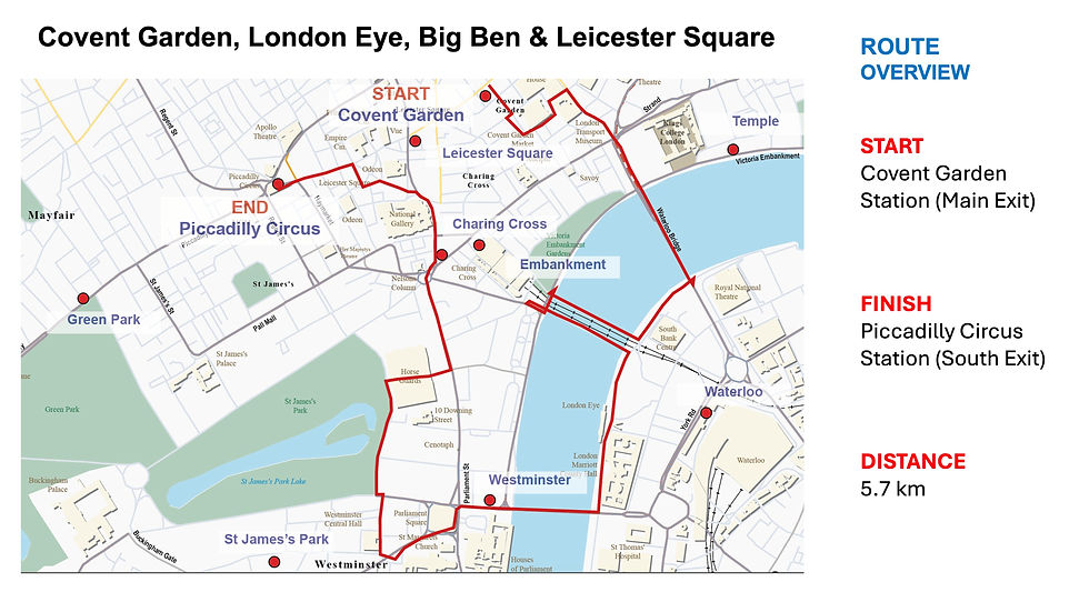 Map showing a follow-on route