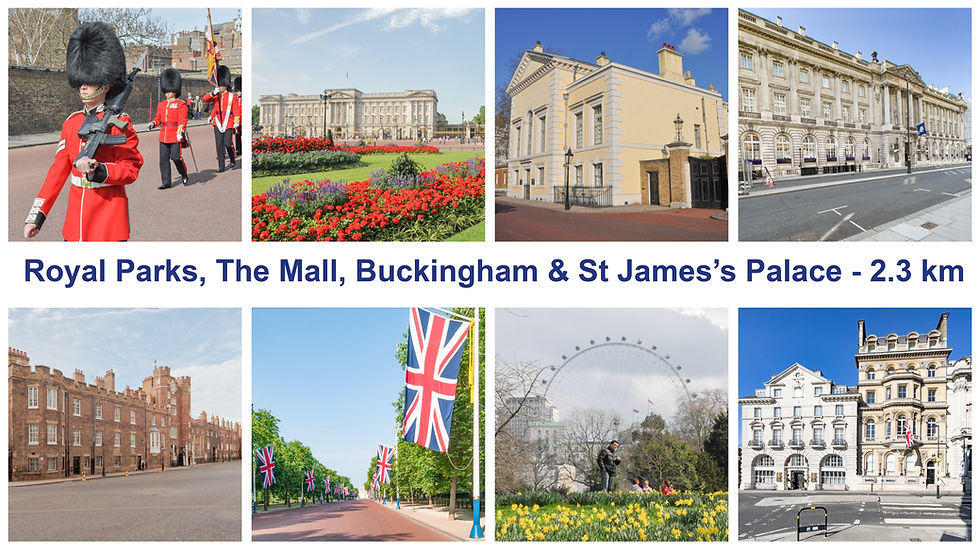 Introduction slide showing 8 sights along the route