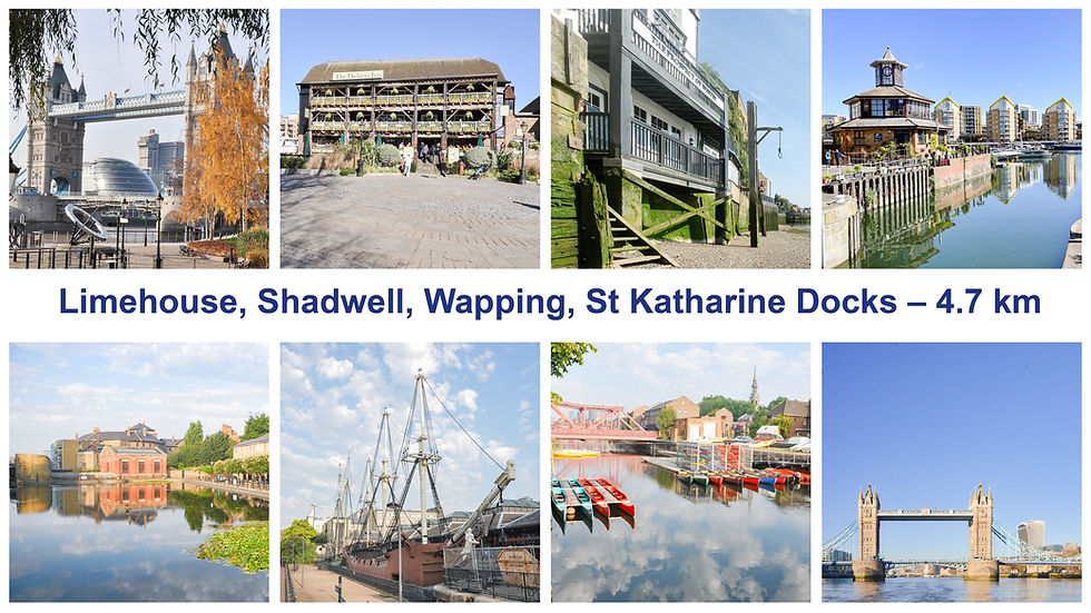 Introduction slide showing 8 sights along the route