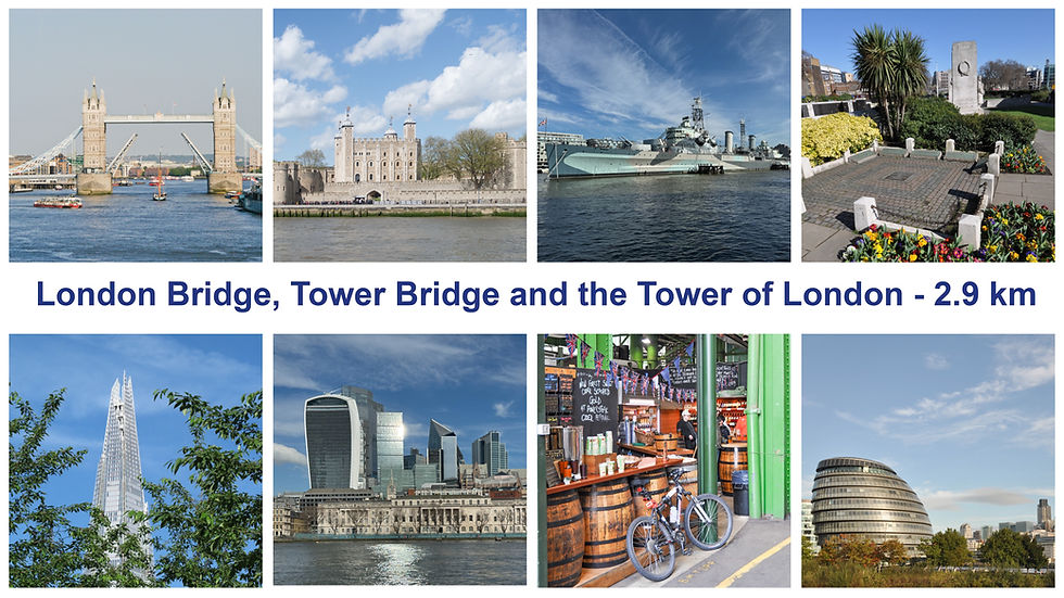 London Bridge, Tower Bridge and the Tower of London - 2.9 km Route