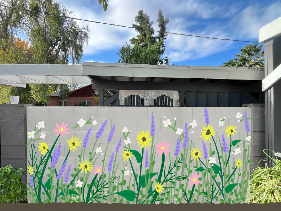 Backyard Flower Mural Digital Design Proposal