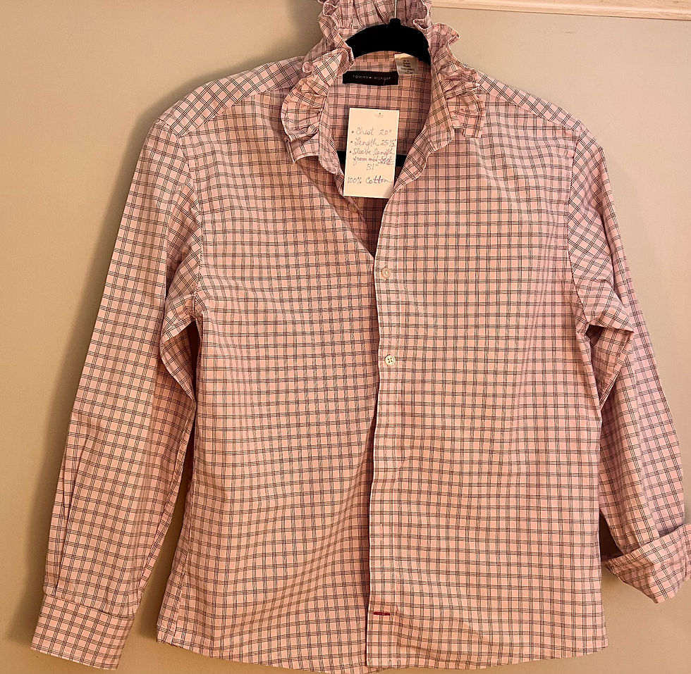 Thumbnail: Ruffled Shirt (S) - Upcycled #4002