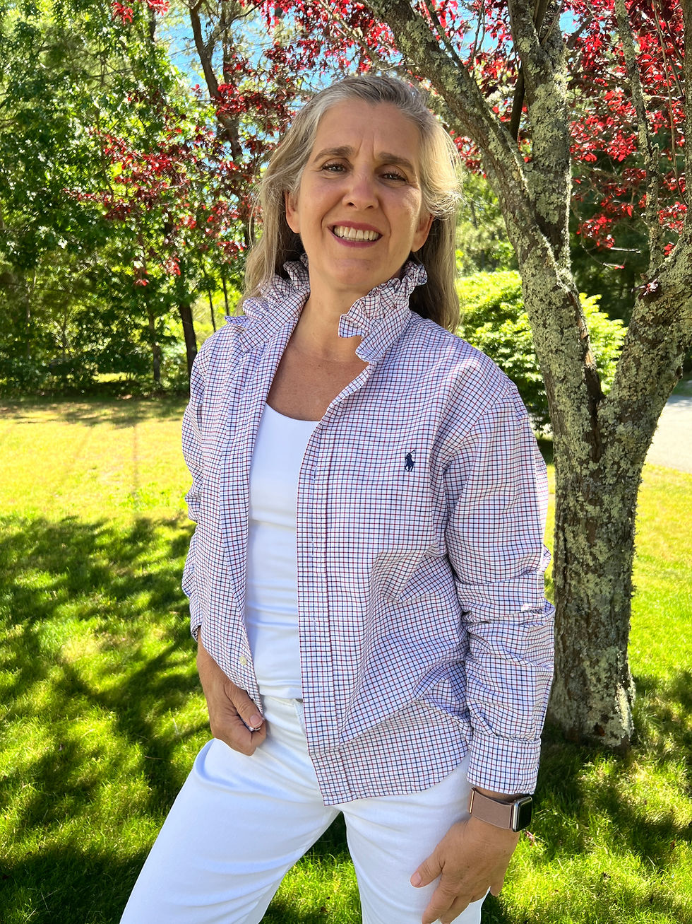 Thumbnail: Ruffled Shirt - Upcycled Ralph Lauren #4020