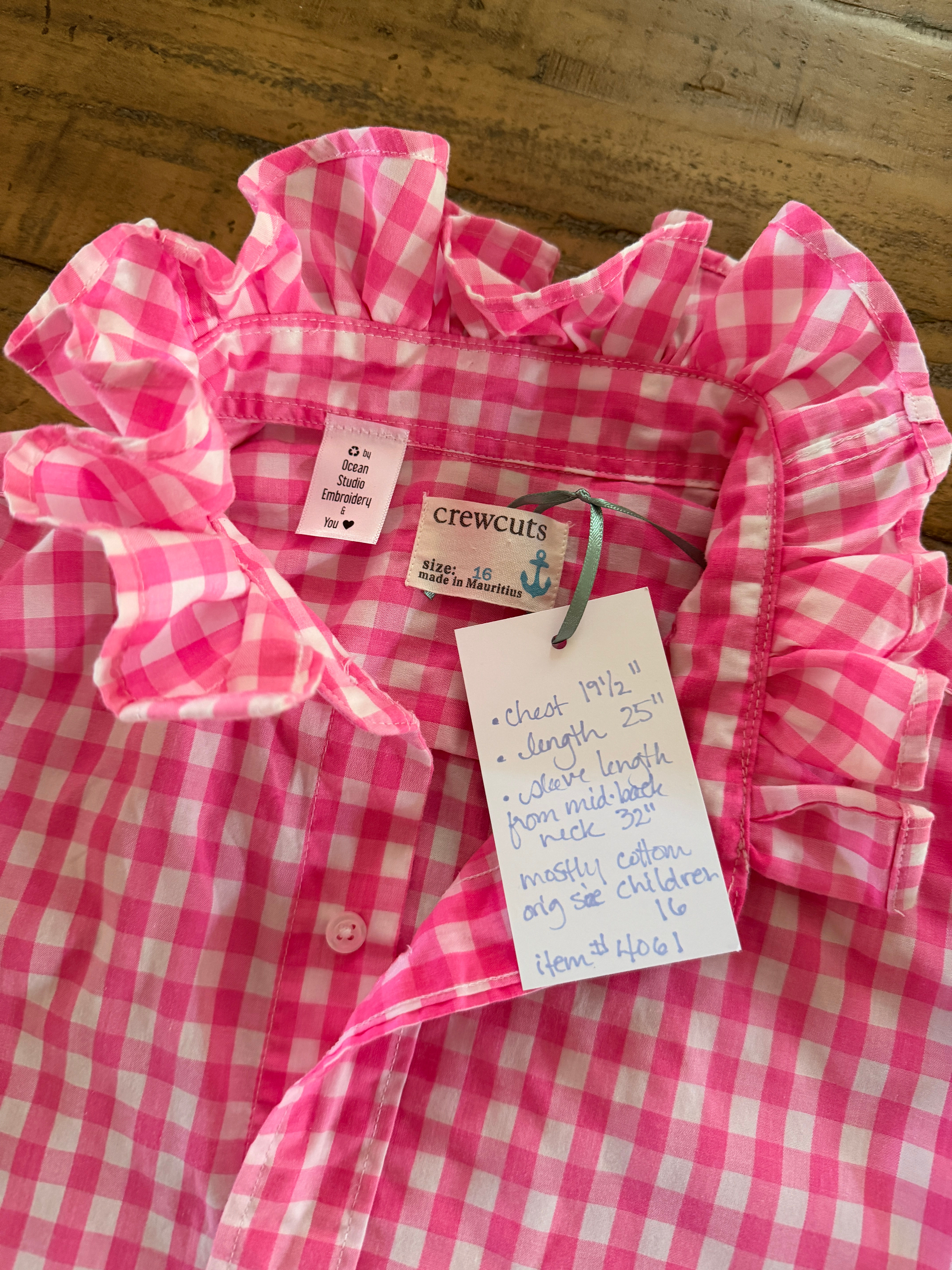 Ruffled Shirt - Upcycled Crewcuts #4061