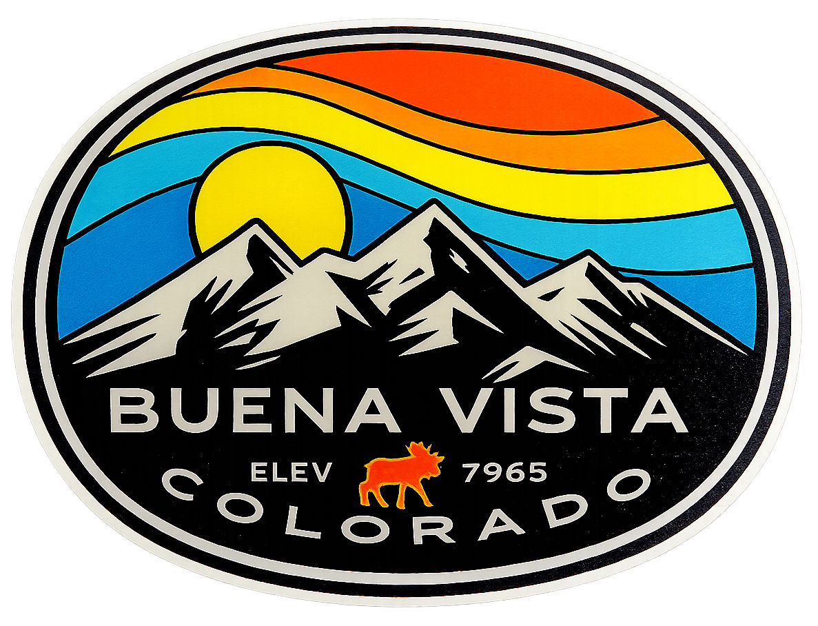 Buena Vista Colorado Mountains and Colorful Sky mini sticker