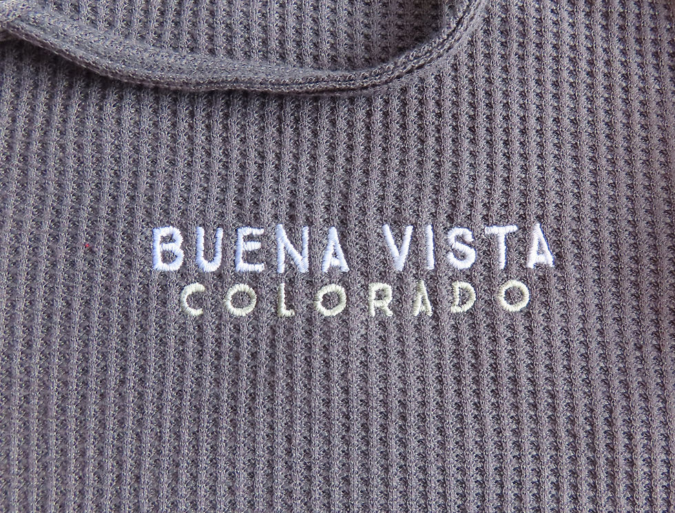 Thumbnail: Buena Vista Colorado Graphite Waffle Pullover Hoodie Embroidery