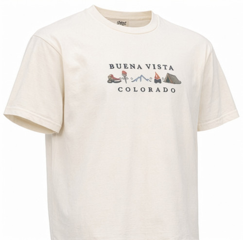 Buena Vista, Colorado Embroidered Icons T-Shirt | Swift River Ice