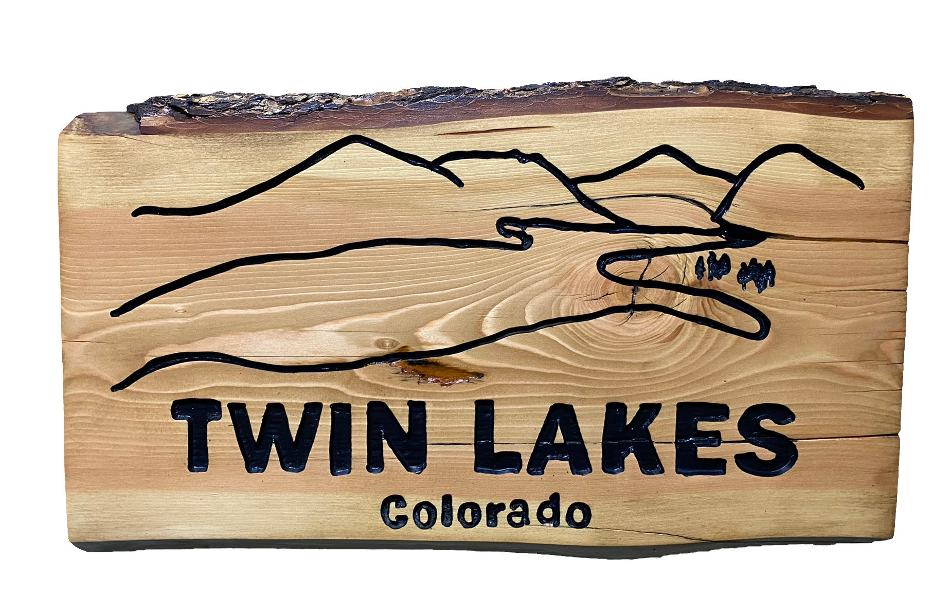 Twin Lakes Colorado Routed Wood Sign.