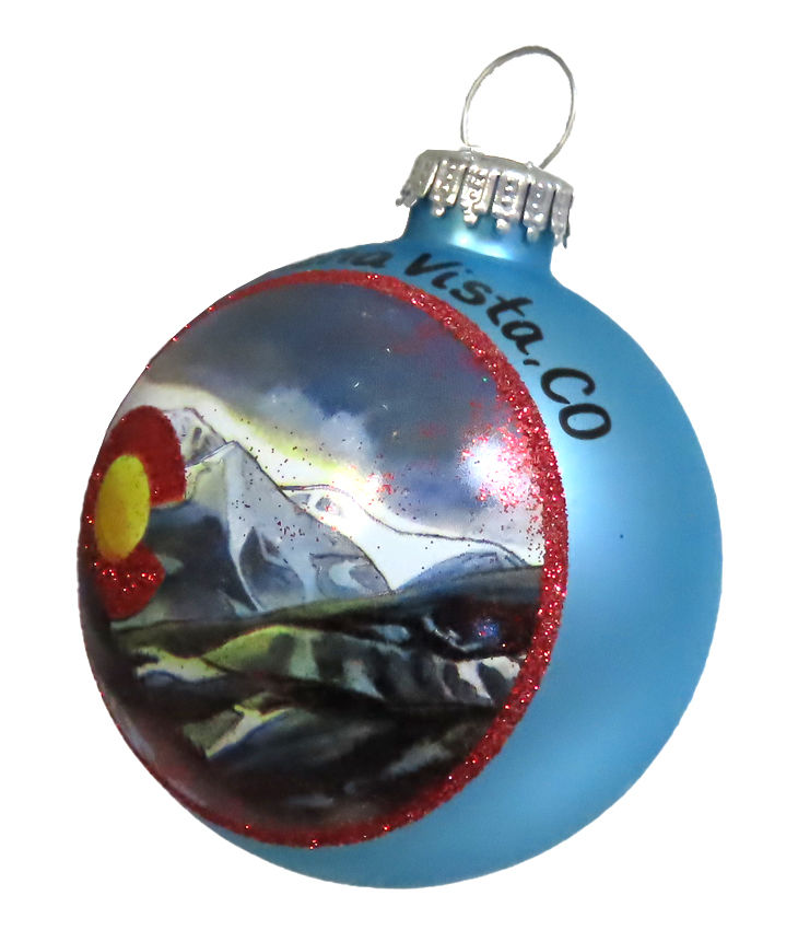 Thumbnail: Snowy Buena Vista Colorado Christmas Ornament Blue