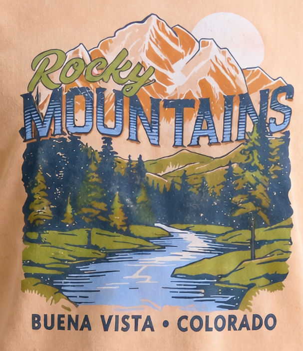 Thumbnail: Rocky Mountain High‑Country Scenery Youth T-Shirt enlargged