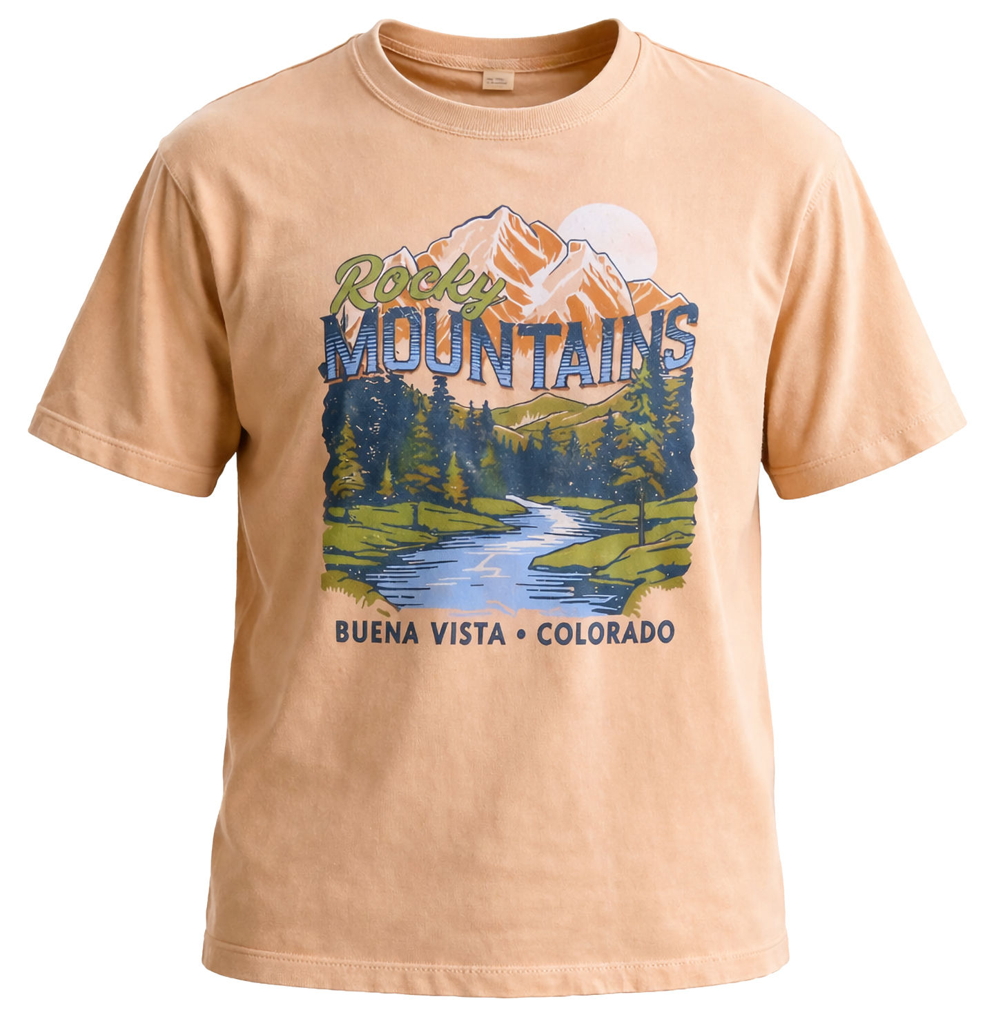Rocky Mountain High‑Country Scenery Youth T-Shirt mustard