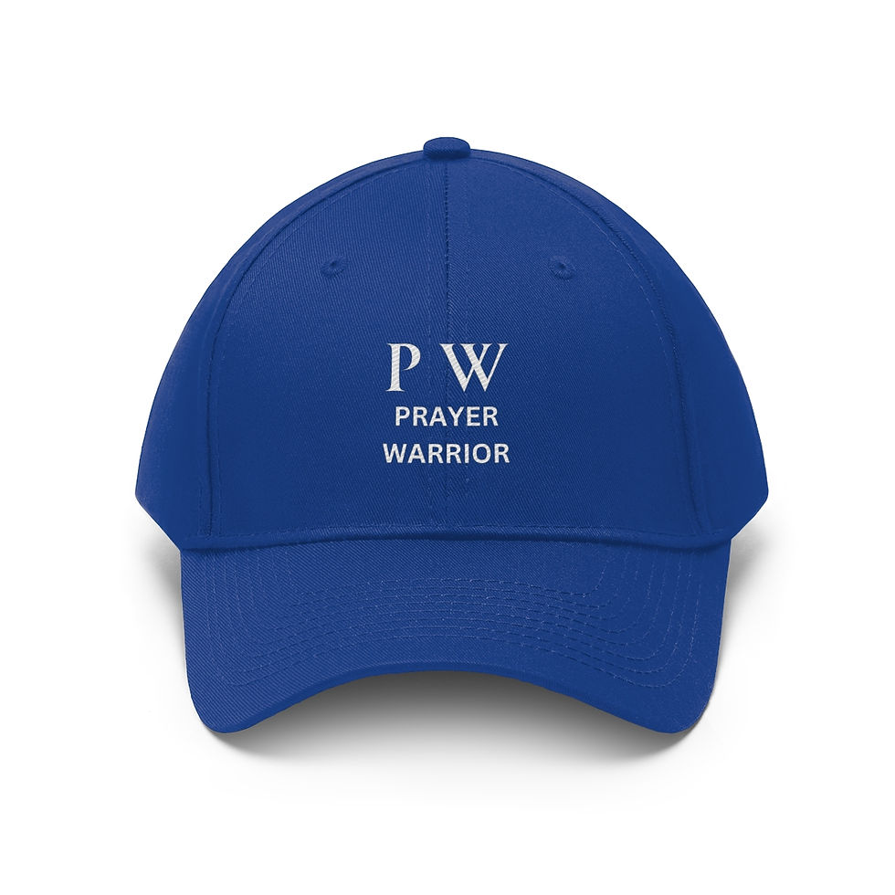 Thumbnail: Unisex Twill Hat- P W Prayer Warrior ( White )
