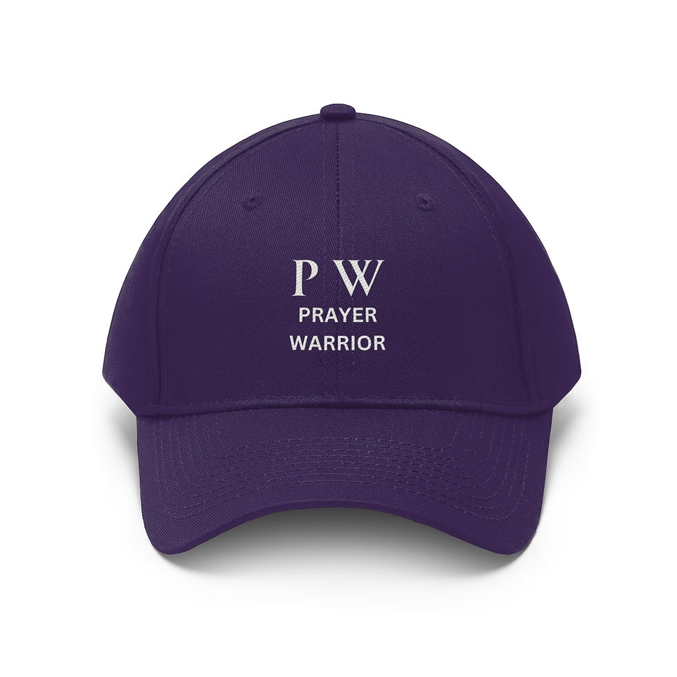 Thumbnail: Unisex Twill Hat- P W Prayer Warrior ( White )