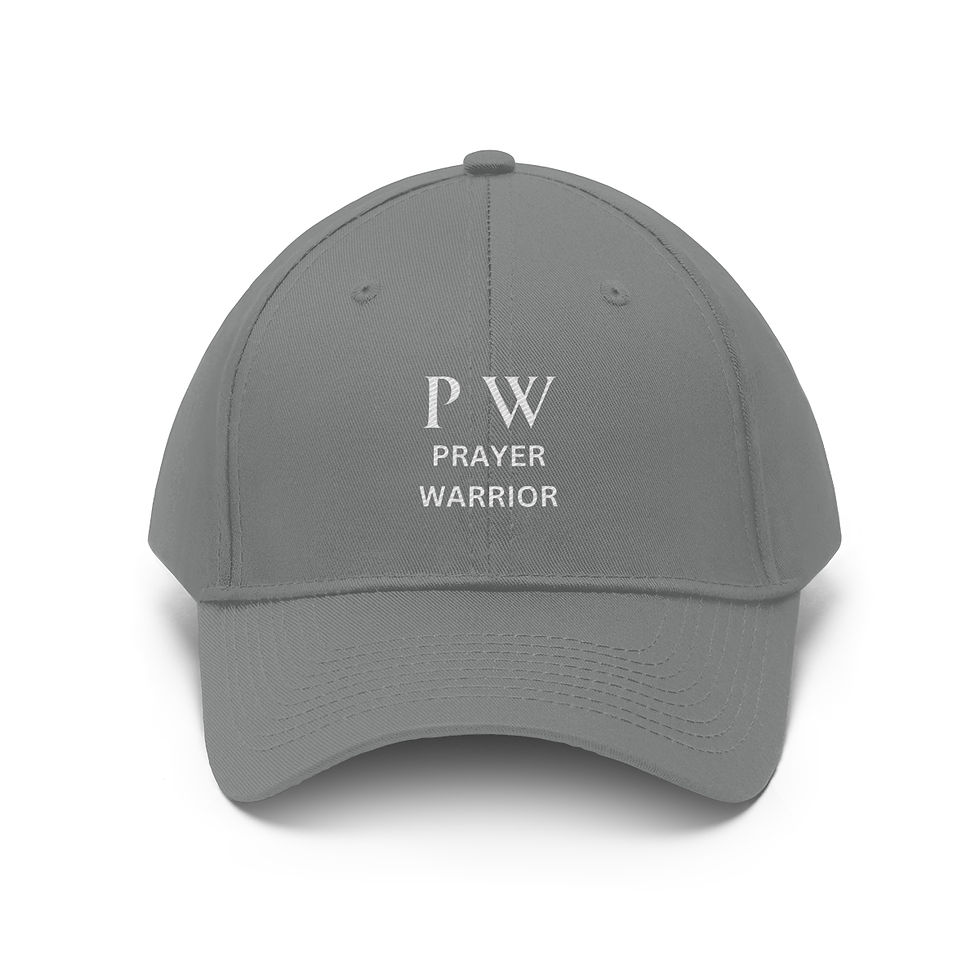 Thumbnail: Unisex Twill Hat- P W Prayer Warrior ( White )