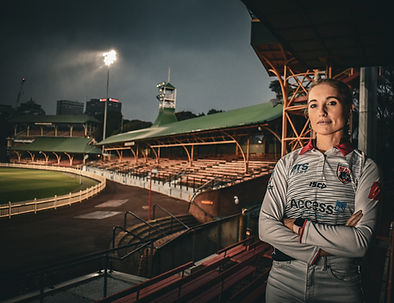 Chloe Amanda Bailey poses at North Sydney Oval