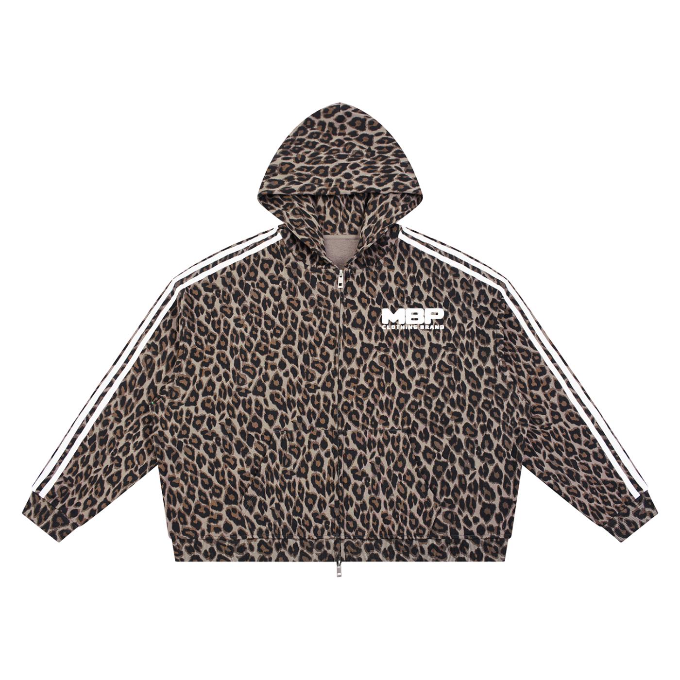 Bae Pop Wild Candy Leopard Zip Hoodie