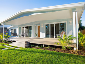 Sunlit Front Deck of Modern Beach House