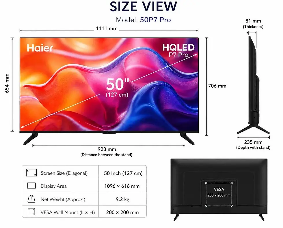थंबनेल: HAIER 50P7 PRO 102026