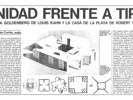 UNIDAD FRENTE A TIPO: LA CASA GOLDENBERG DE LOUIS KAHN Y LA CASA DE LA PLAYA DE ROBERT VENTURI