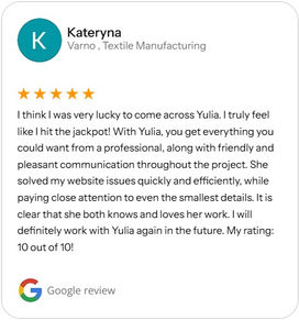 Verified Google review for Y-Track Consulting from Varno, a Ukrainian sewing factory