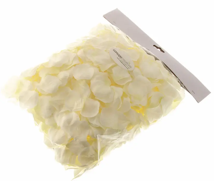 Artificial Rose Petals - White/green (x1000)