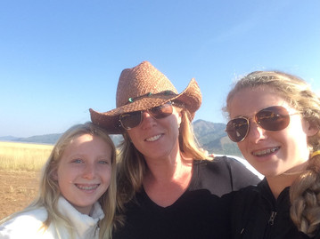 a mom and two daughters in Wyoming