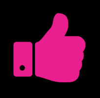 Pink Thumbs Up Icon