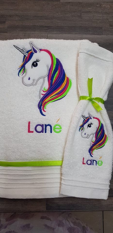 Thumbnail: Unicorn Towel and Washcloth Set