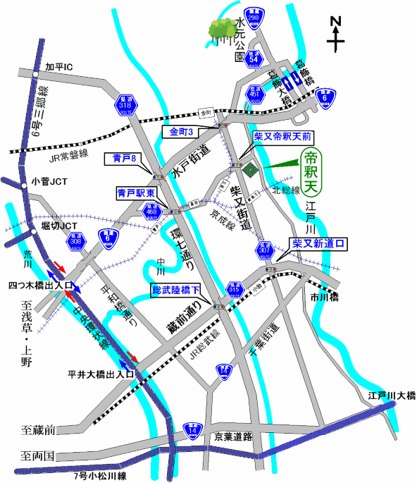 柴又帝釈天アクセスマップ