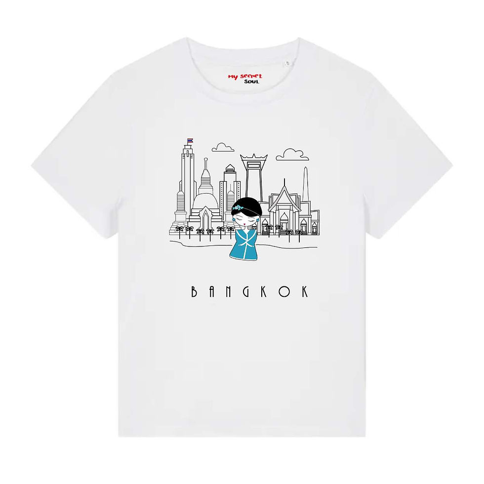 Miniatura: Scopri la t-shirt Bangkok in cotone biologico dal taglio aderente