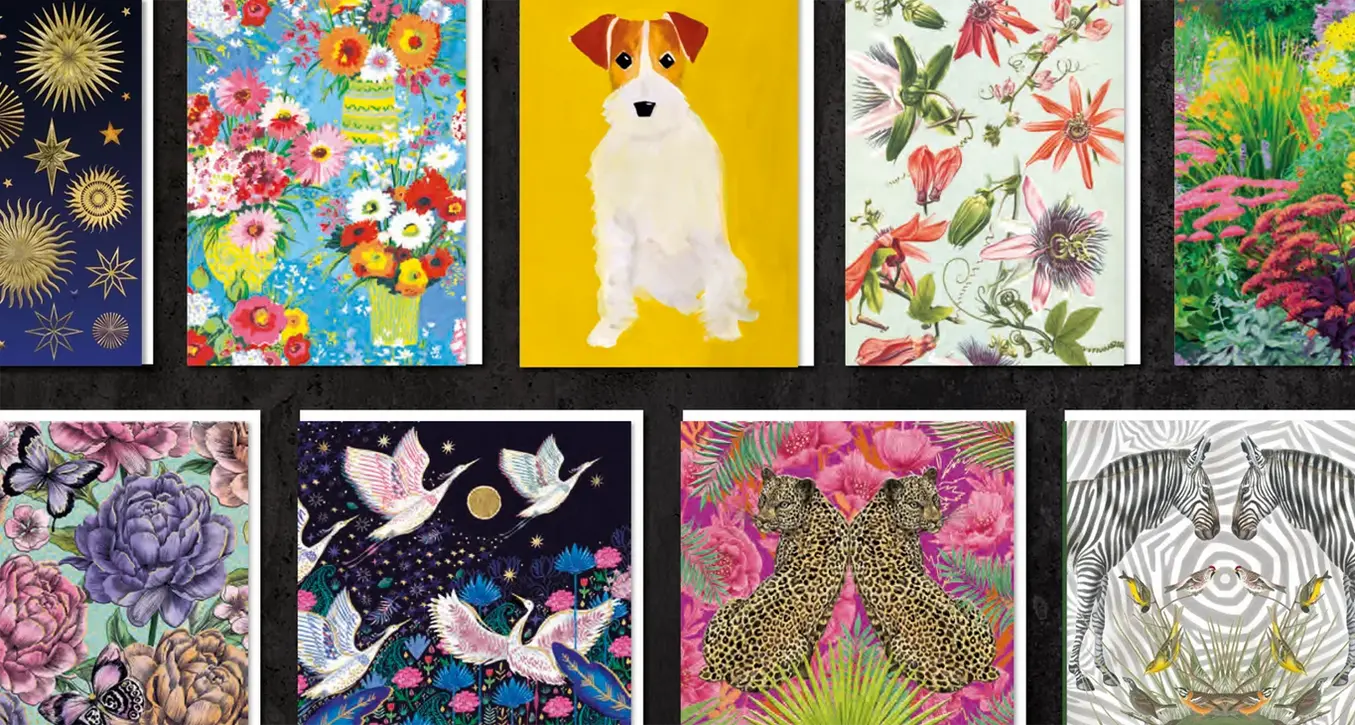 כרטיסי ברכה עם יצירות אמנות והדפסים אהובים