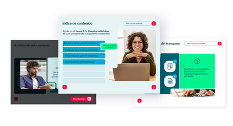 pantallas del curso en Storyline para banamex. 