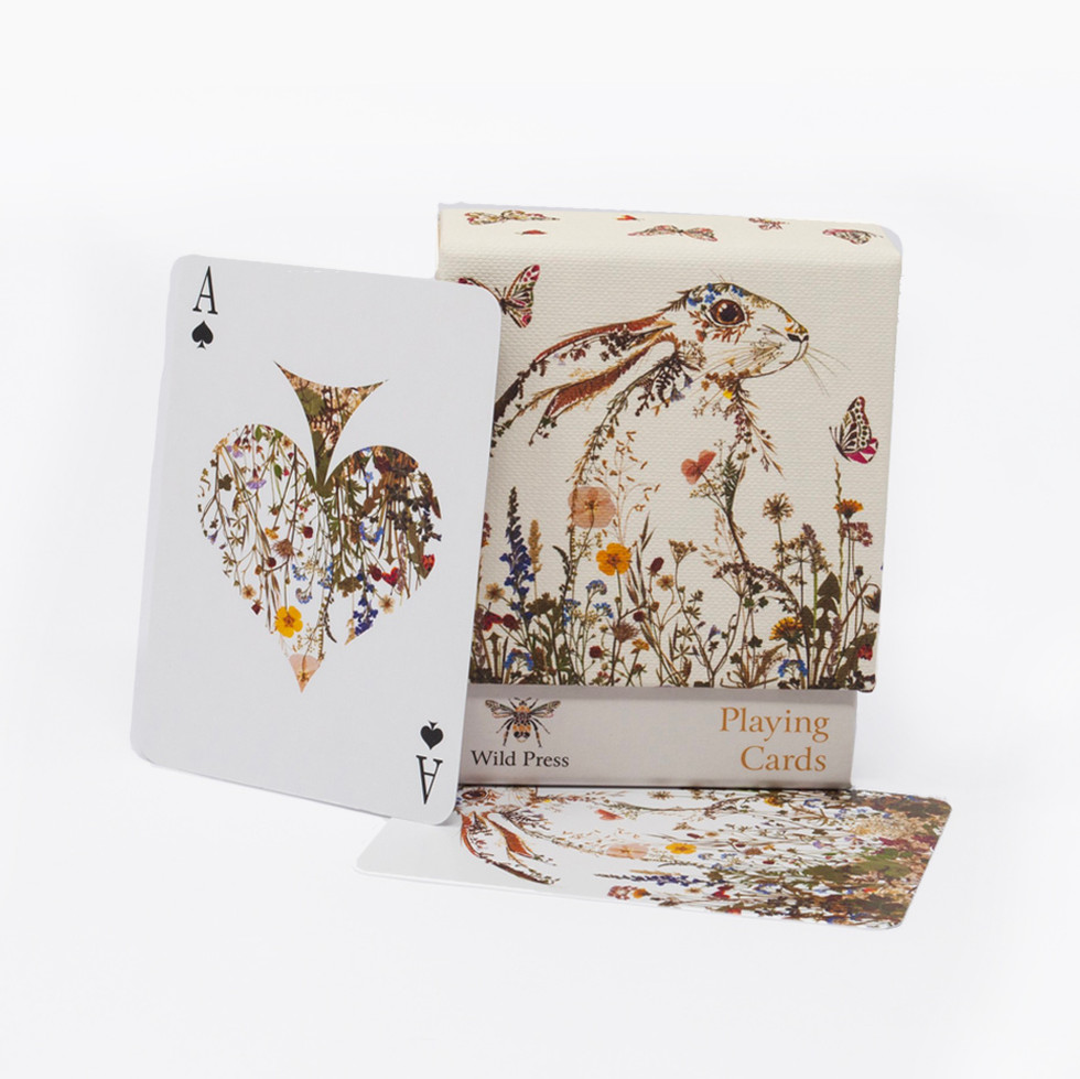 קלפי משחק - ארנב ופרחי בר