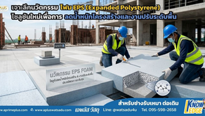 ช่างกำลังติดตั้ง โฟมก่อสร้าง EPS นวัตกรรมลดน้ำหนักโครงสร้างและปรับระดับพื้นจาก เอพลัส วัสดุ