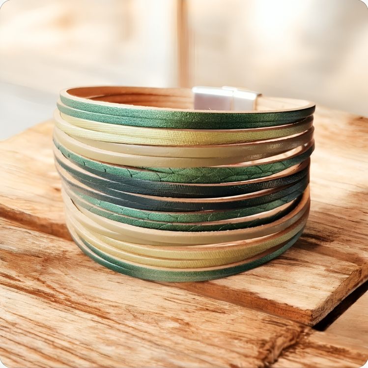 Thumbnail: Layers of Leather Women Bracelet