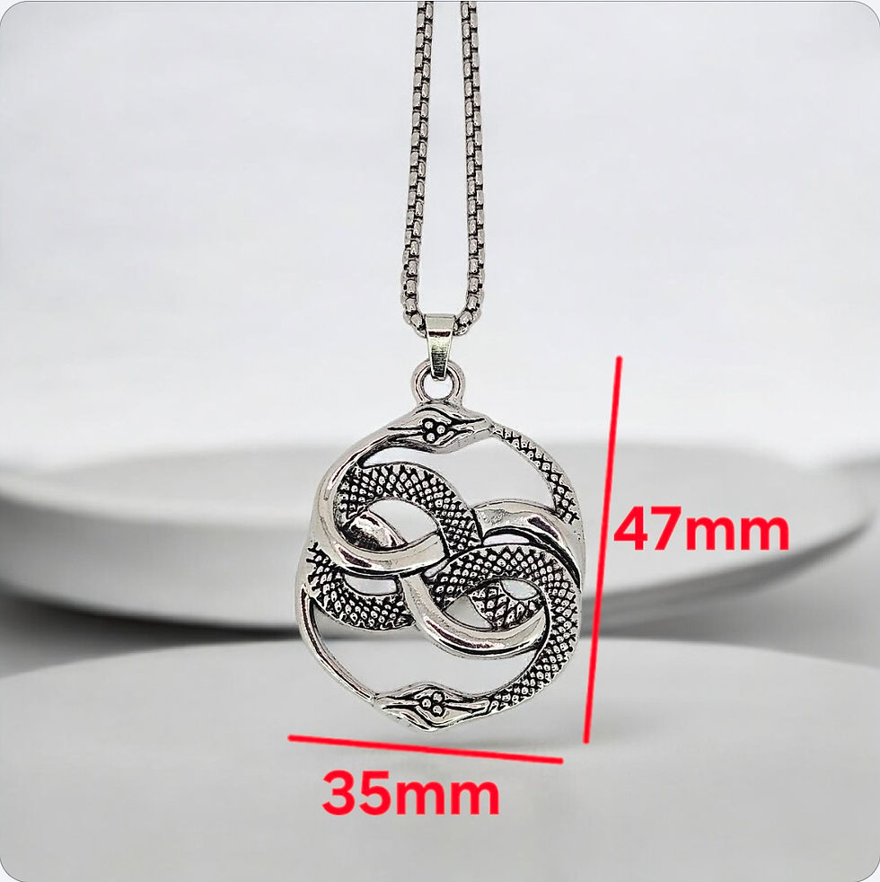 Miniature : Punk Gothic Snake Pendant Stainless Steel Necklace