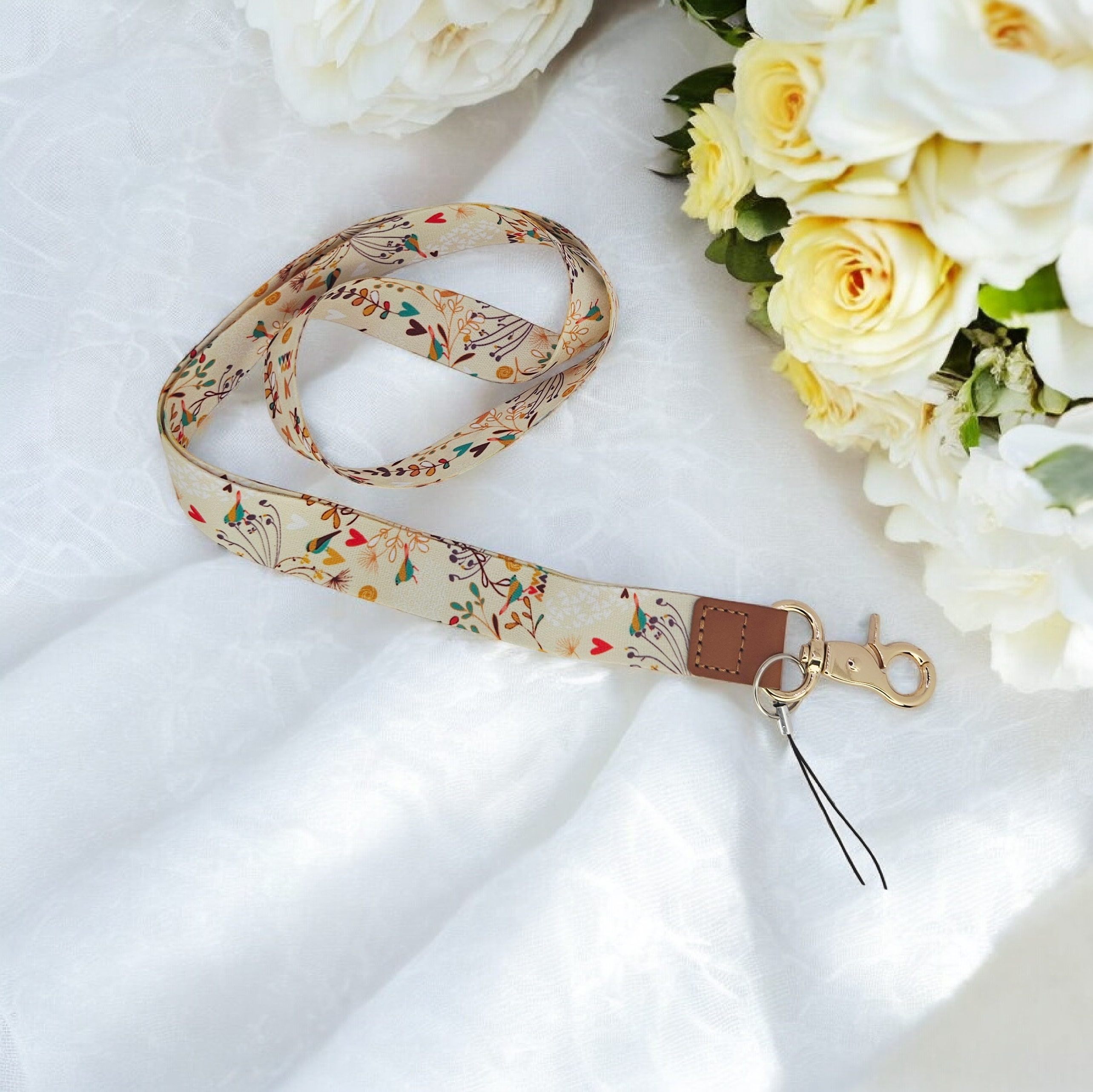 Shabbychic Flowers Lanyards for ID Badge Holder