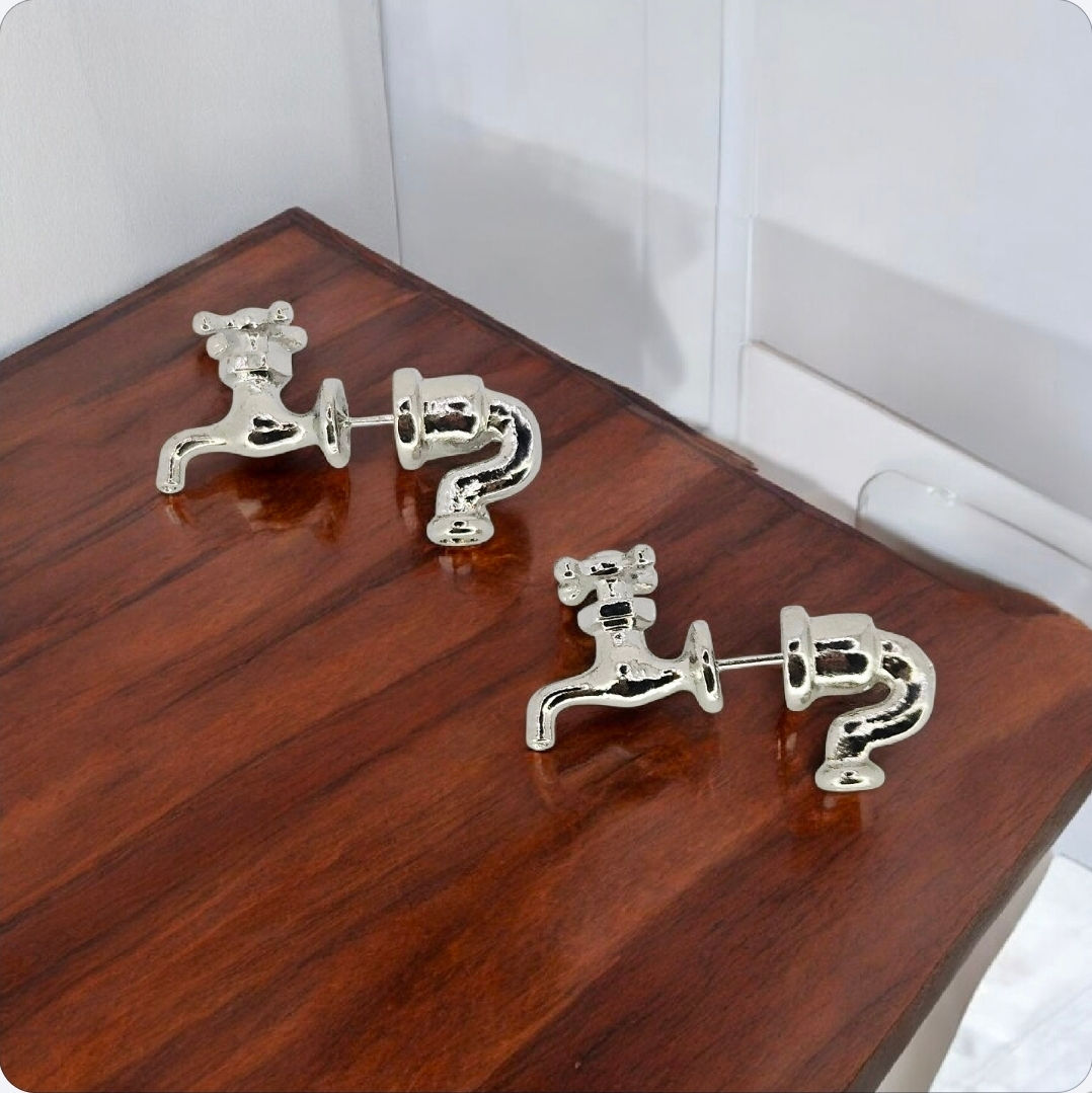 Punk Tap Faucet Stainless Steel Stud Earrings
