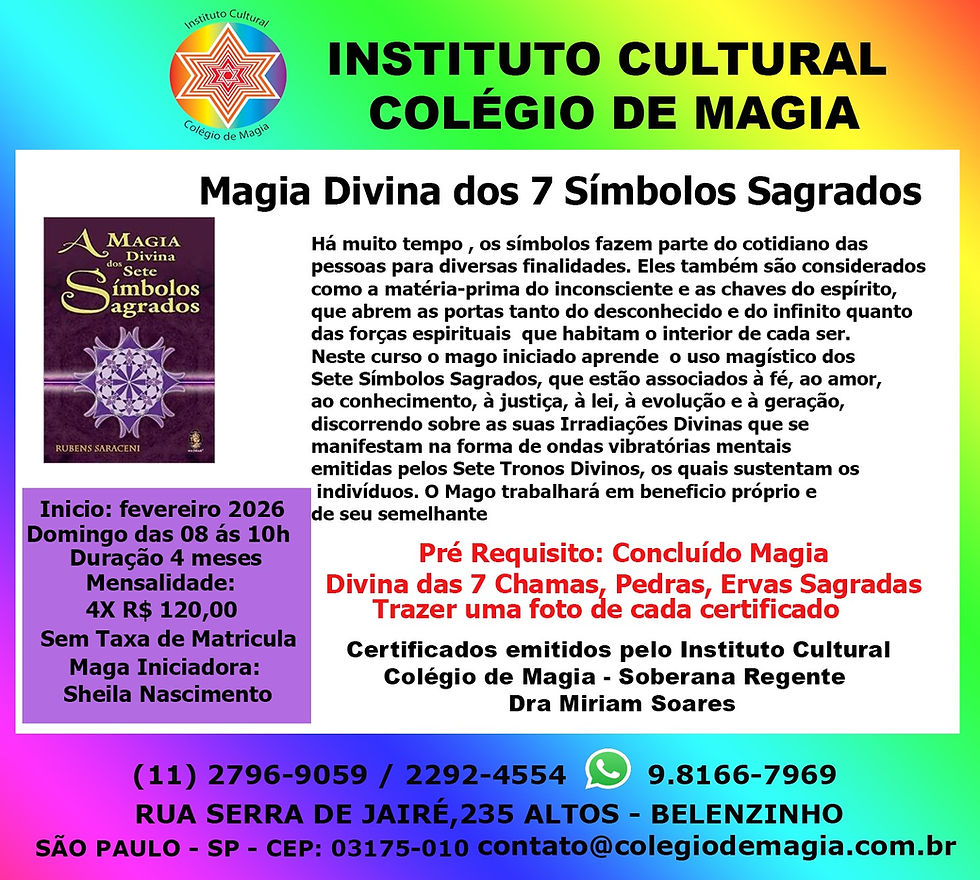 Magia Divina dos 7 Simbolos Sagrados - Fevereiro/2026 - Domingo