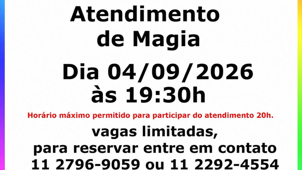 Atendimento de Magia - 04/09/2026