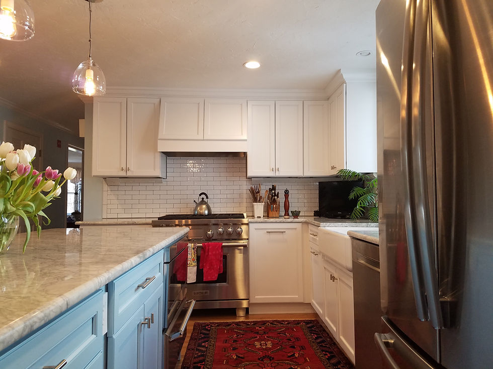 Custom white kitchen cabinets