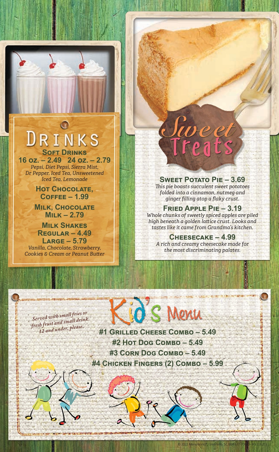 The Clock of Greer Menu